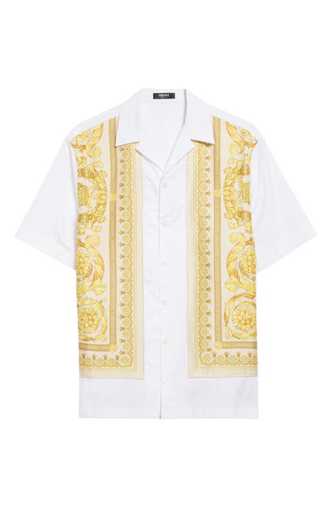 Versace Silk shirt with short sleeves, Men's Clothing