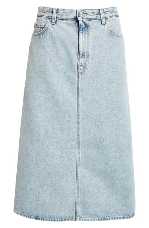 Shop Totême Toteme Organic Cotton Denim Midi Skirt In Cool Blue