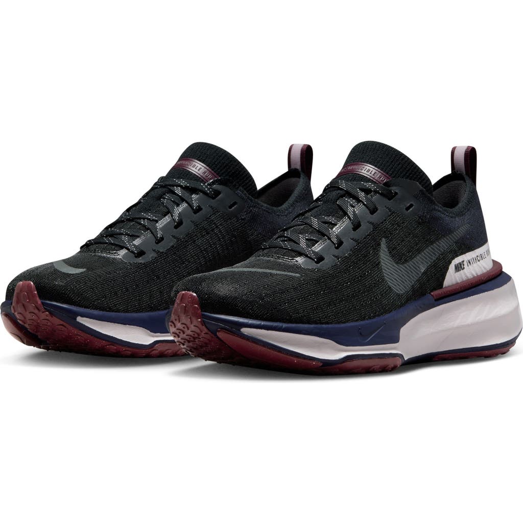 Nike Zoomx Invincible Run 3 Running Shoe In Black/grey/maroon