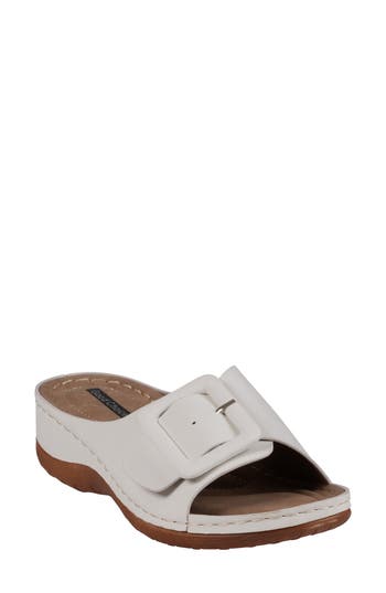 Good Choice New York Hamden Platform Slide Sandal In White