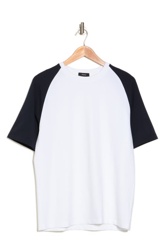 Shop Theory Cassius Athletic T-shirt In White/ Baltic