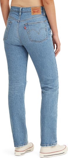 Levi's® 501® Ripped High Waist Straight Leg Jeans