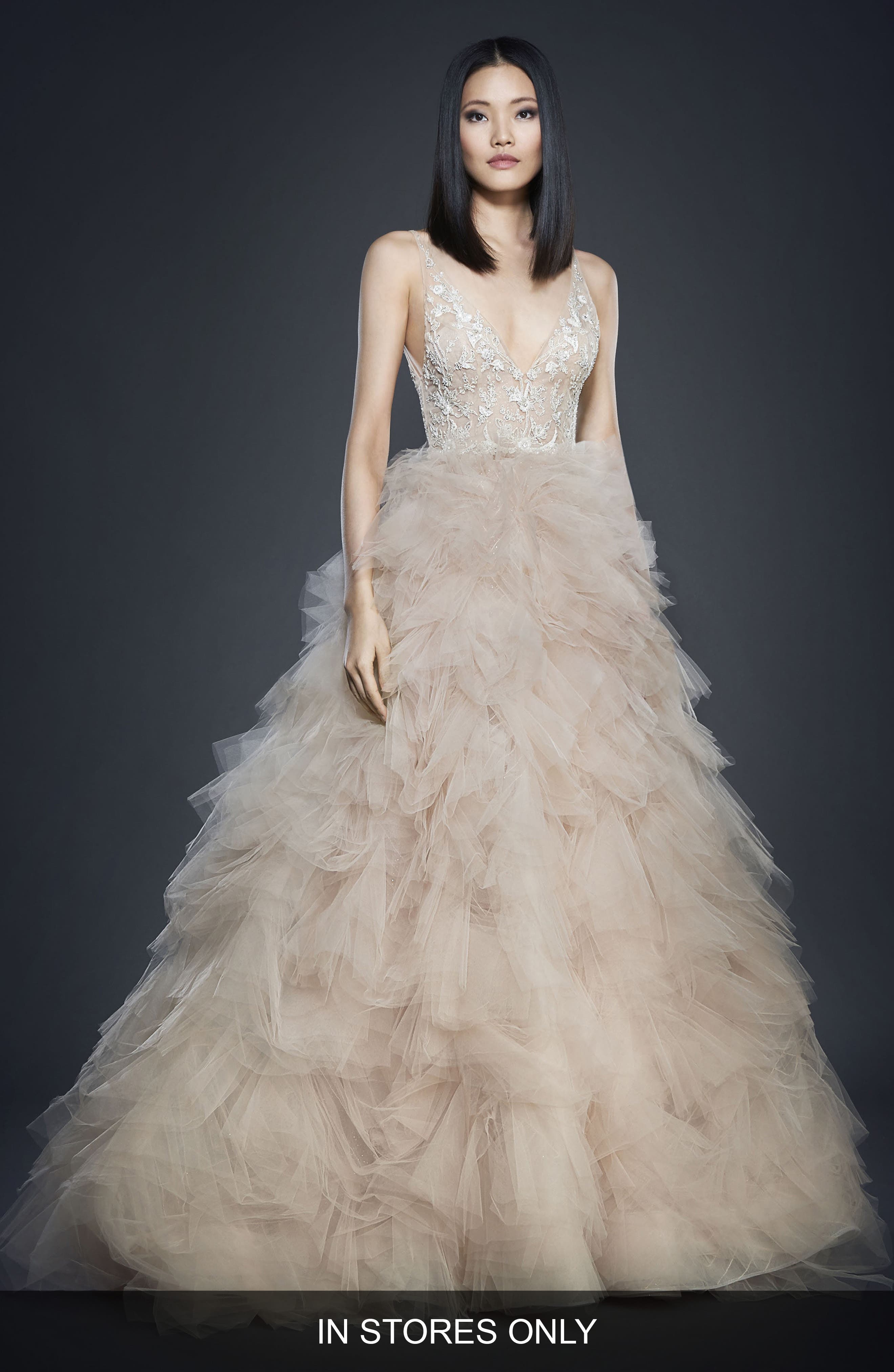 Lazaro Beaded Bodice Tulle Ballgown