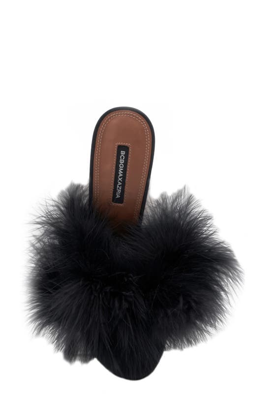 Shop Bcbgmaxazria Dennika Ostrich Feather Sandal In Black