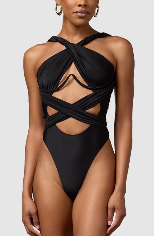 Shop Mbm Swim Bella One-piece Swimsuit In Black