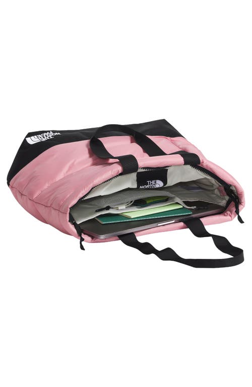 Shop The North Face Nuptse Tote In Mauve/tnf Black