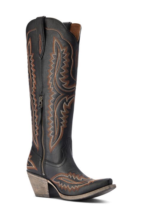 Petite-friendly narrow-calf leather riding boots: Ariat York