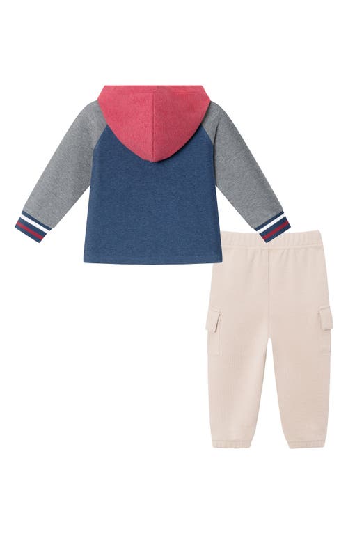 Andy & Evan Button-up Bodysuit, Pants & Bow Tie Set In Navy Denim