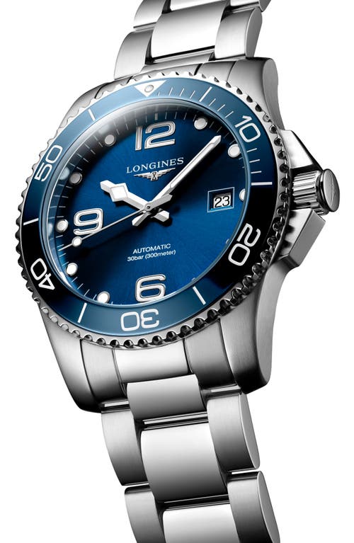 Shop Longines Hydroconquest Automatic Bracelet Watch, 41mm In Silver/blue/silver