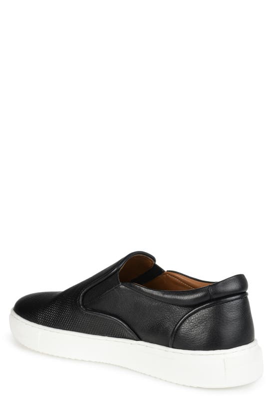 Shop Thomas & Vine Conley Leather Slip-on Sneaker In Black