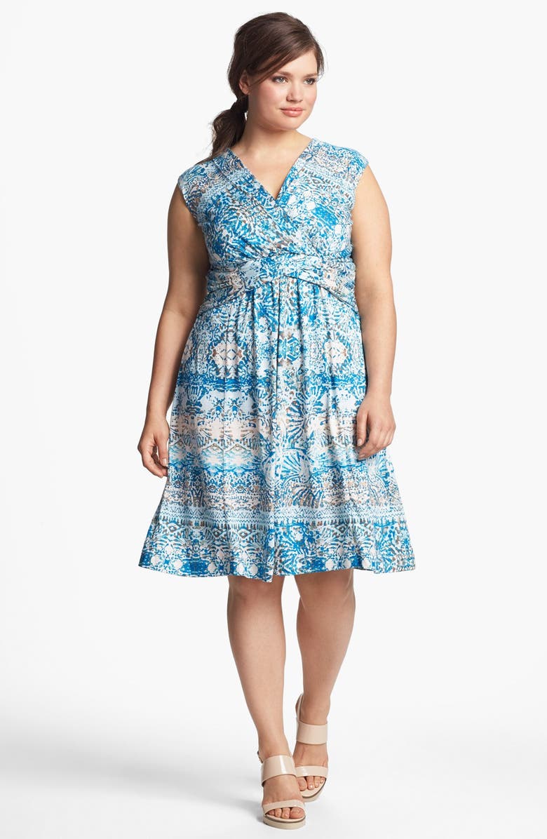 Nic + Zoe 'Seven Seas' Print Fit & Flare Dress (Plus Size) | Nordstrom