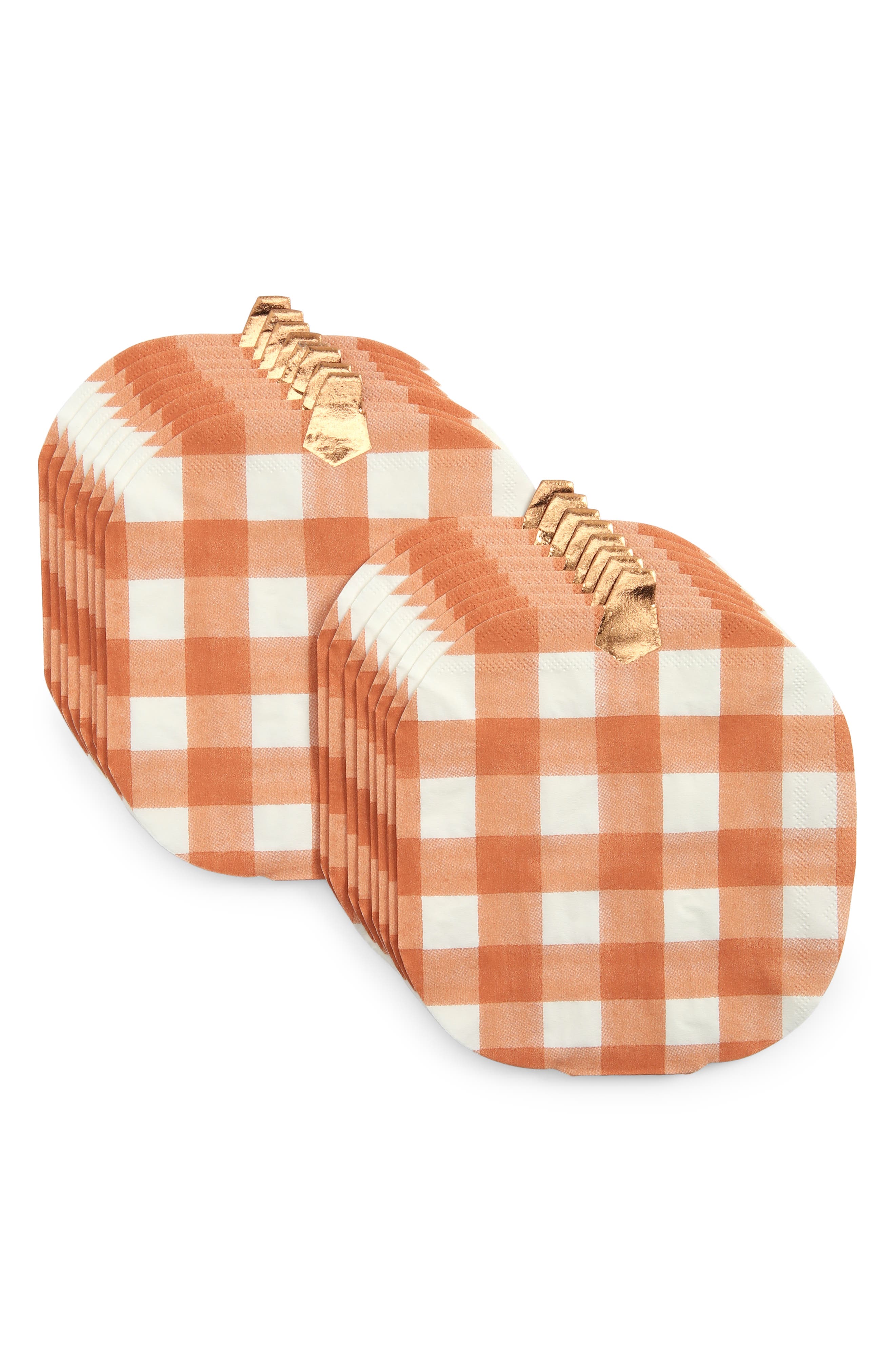 MERI MERI 16-Pack Gingham Pumpkin Napkins