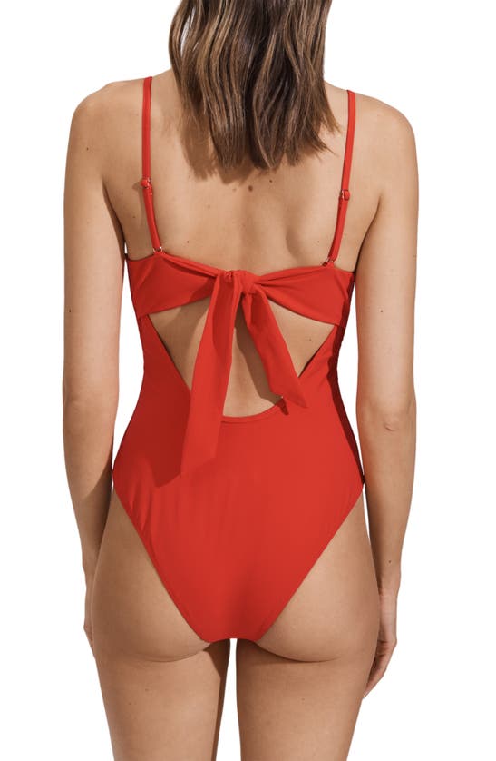 Shop Reiss Amber Back Cutout One-piece Swimsuit In Red
