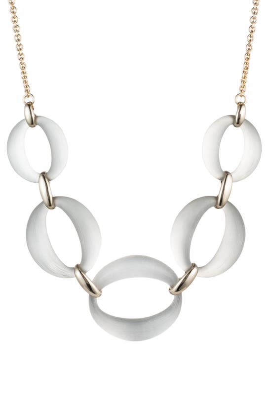 Alexis Bittar 10k Yellow Gold Lucite Link Statement Necklace In Grey Modesens
