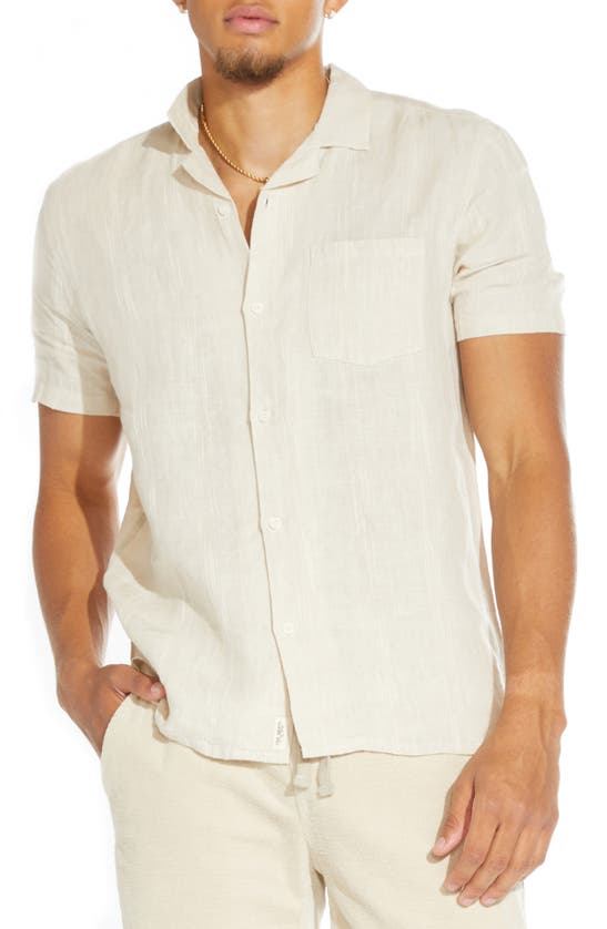 Civil Society Lodi Short Sleeve Button-down Shirt In Ecru