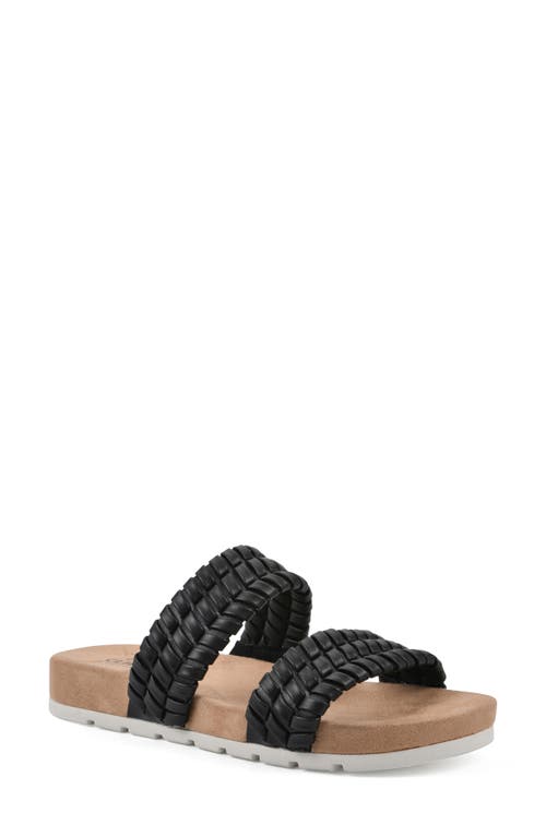 Shop Cliffs By White Mountain Tahnkful Weave Strap Sandal In Black/smooth