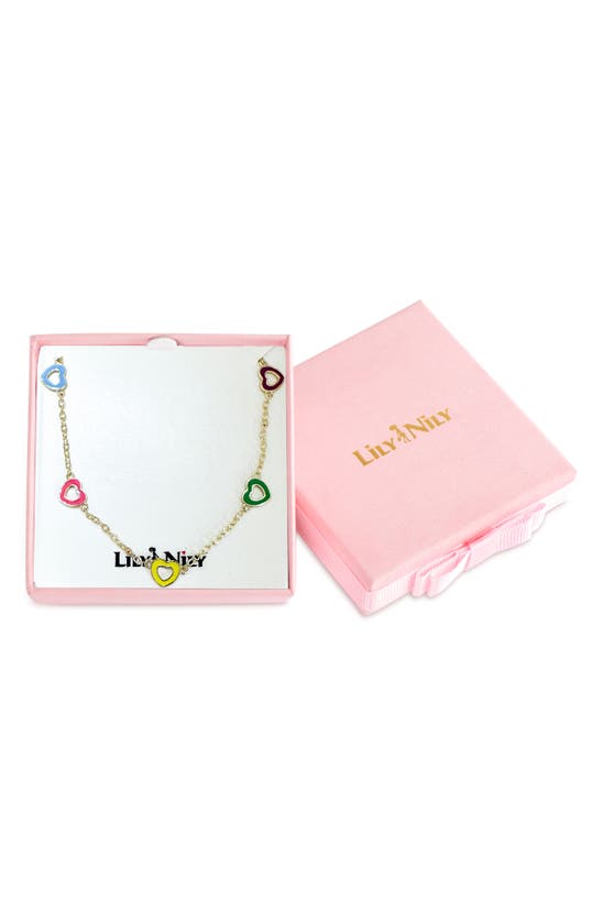 Lily Nily Kids' Heart Station Necklace In Multi