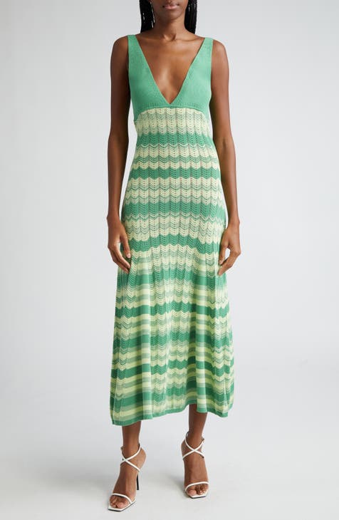 Lucky Brand V Neck Mini Dress Plus 1X Green Sleeveless Crochet Trim Tiered  Linen