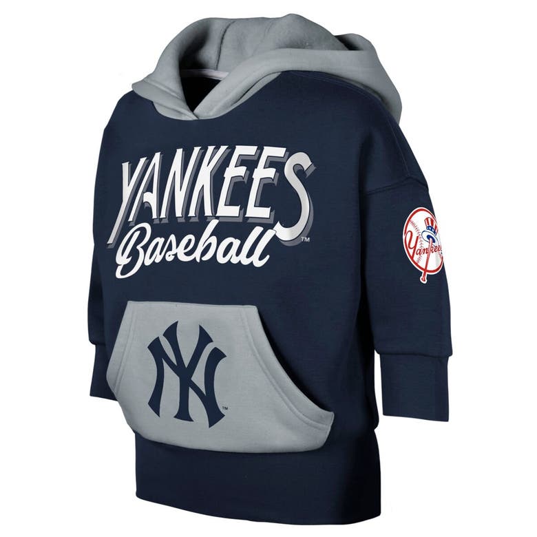Shop Outerstuff Youth Navy New York Yankees Team Practice 3/4-sleeve Pullover Hoodie