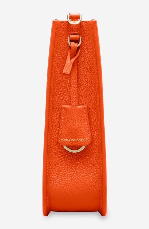 Shop Maison De Sabre Maison De Sabré Leather Saddle Bag In Manhattan Orange