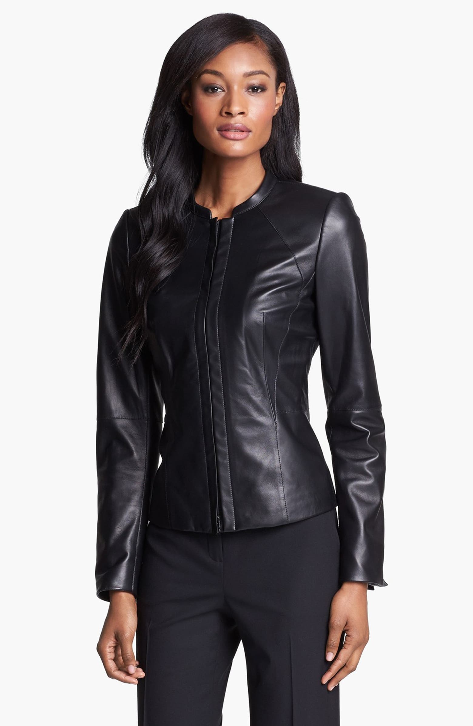 Lafayette 148 New York 'Velvet' Lambskin Leather Jacket | Nordstrom