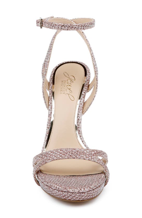 Jewel Badgley Mischka Arianna Ankle Strap Sandal In Rose Gold