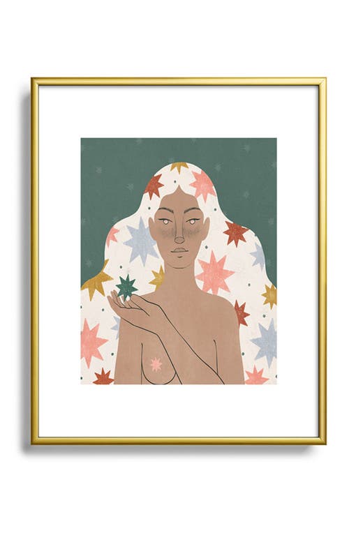 Deny Designs Star Girl Framed Art Print in Golden Tones at Nordstrom