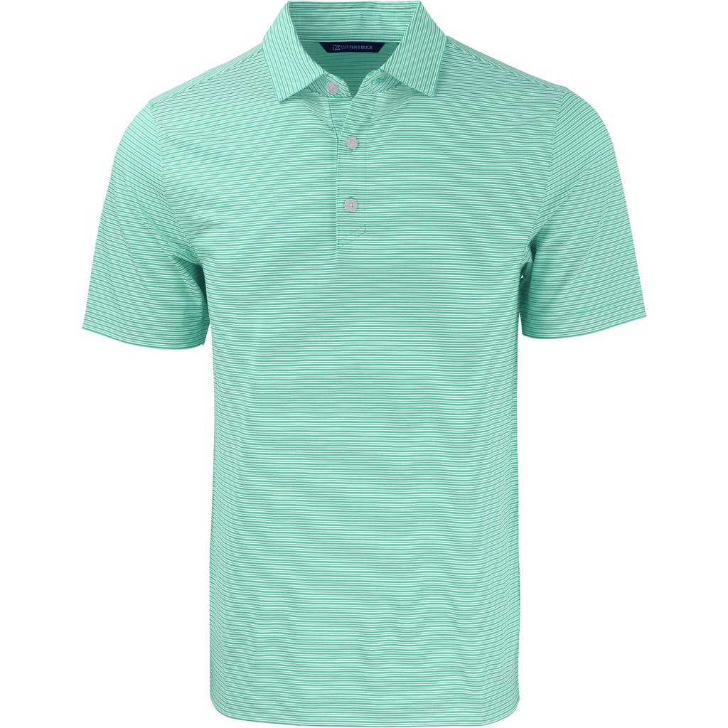 Cutter & Buck Double Stripe Performance Recycled Polyester Polo In Green