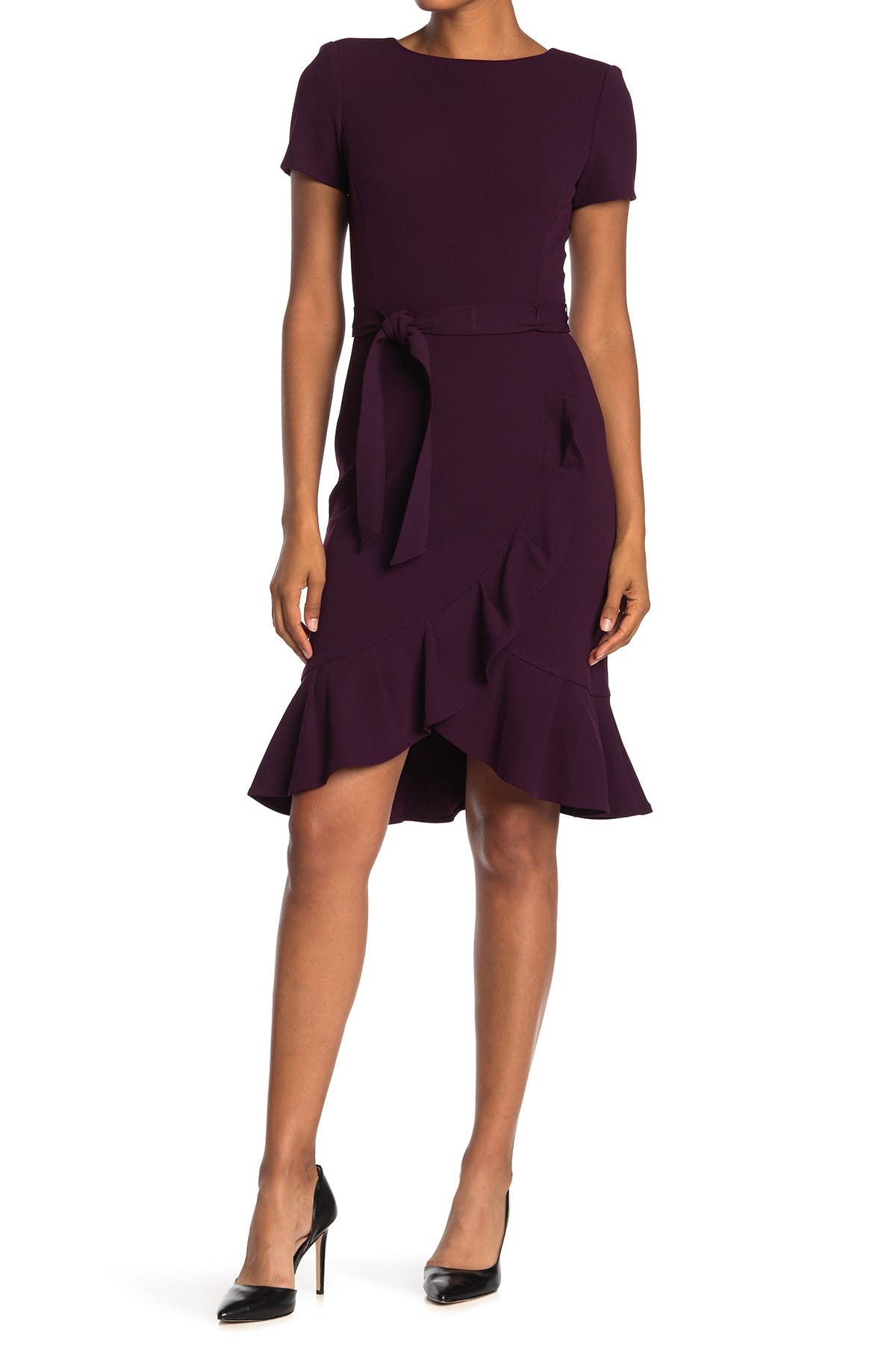 calvin klein ruffle hem dress