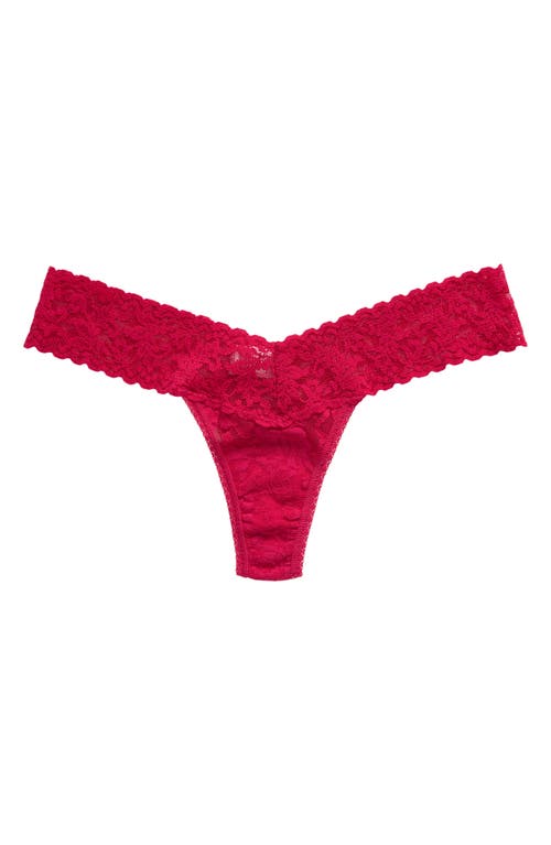 Shop Hanky Panky Signature Lace Low Rise Thong In Beet Juice Red