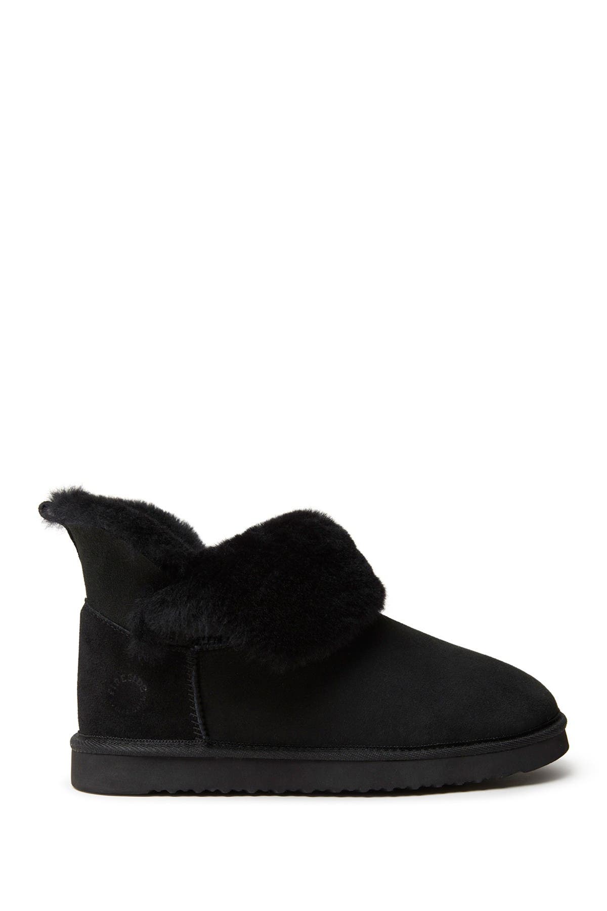 dearfoams women's fireside perth shearling foldover boot slipper