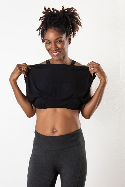 Jjwinks Wine Down Built-in Shelf Racerback Tank Lounge & Sleep Top In Black