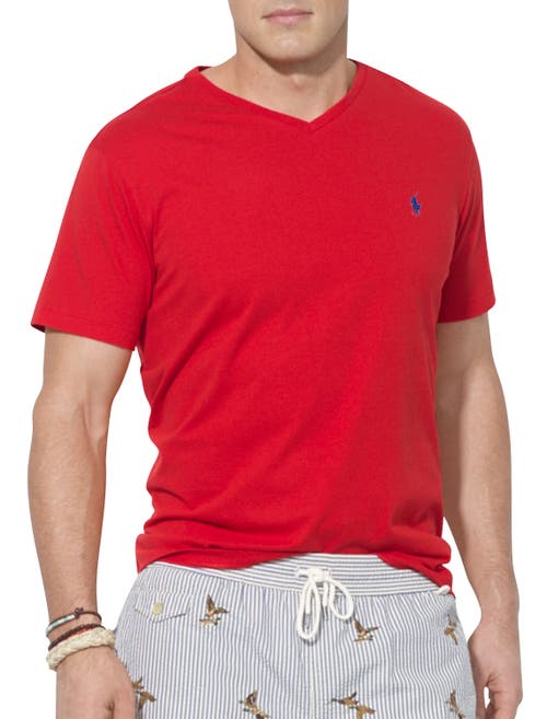 Shop Polo Ralph Lauren Classic Fit V-neck T-shirt In Red