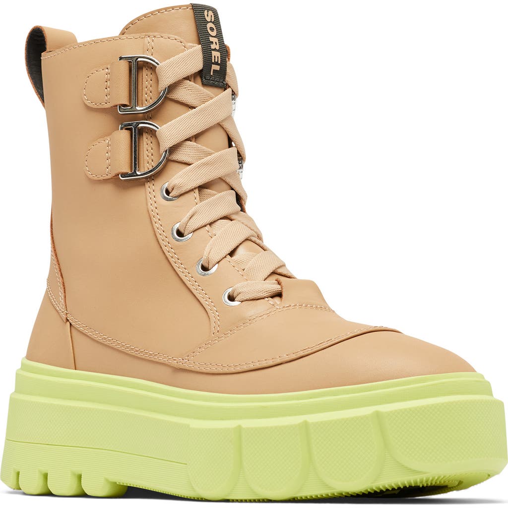 Sorel Caribou Leather Lace-up Boots In Canoe/tippet