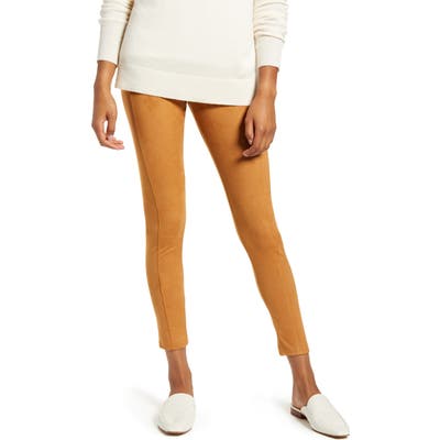 Nordstrom Microsuede Leggings, Brown