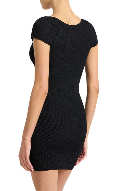 Shop Bondeye Bond-eye Jerrie Reversible Body-con Authentic Crinkle™ Cover-up Minidress In Black Eco