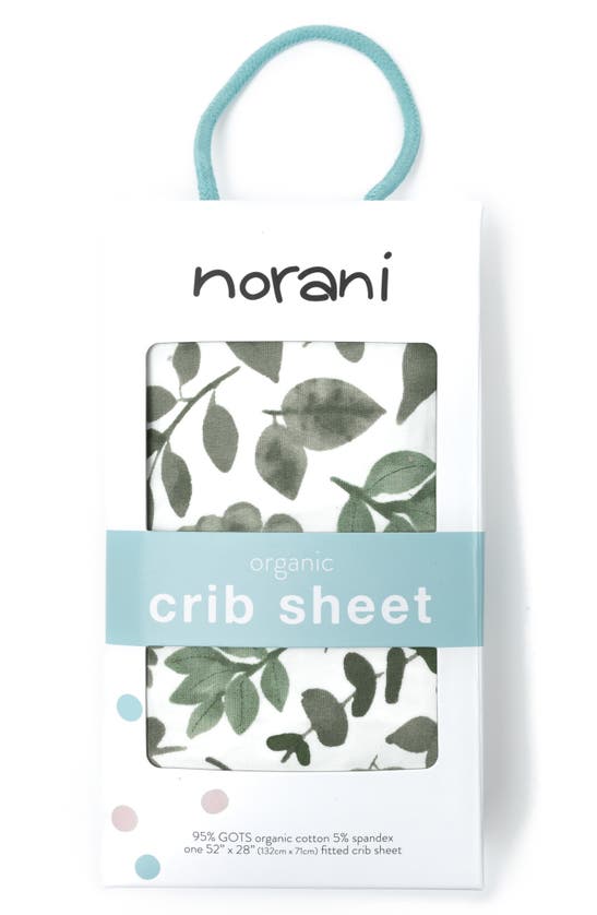Norani Stretch Organic Cotton Crib Sheet In Green