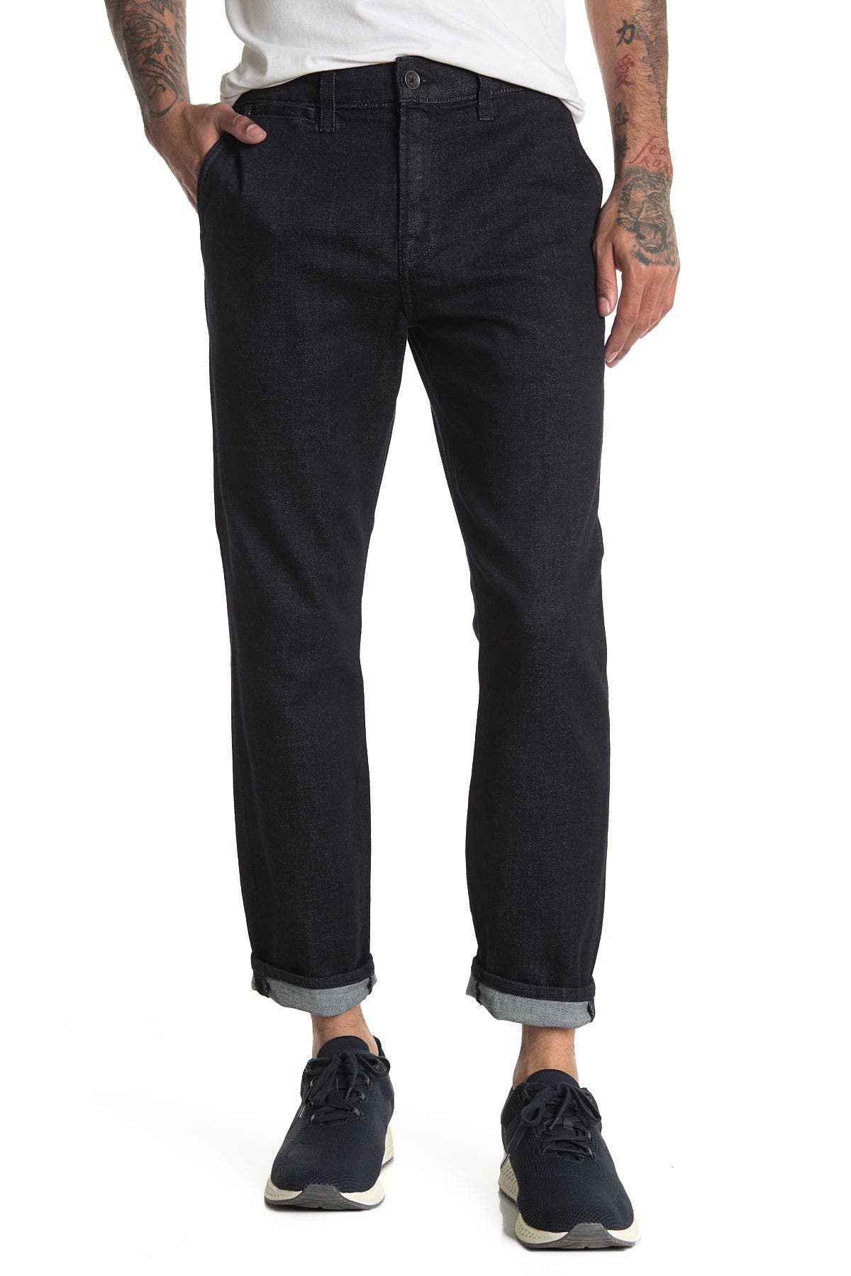 7 For All Mankind Slim Fit Cropped Jeans In Blue