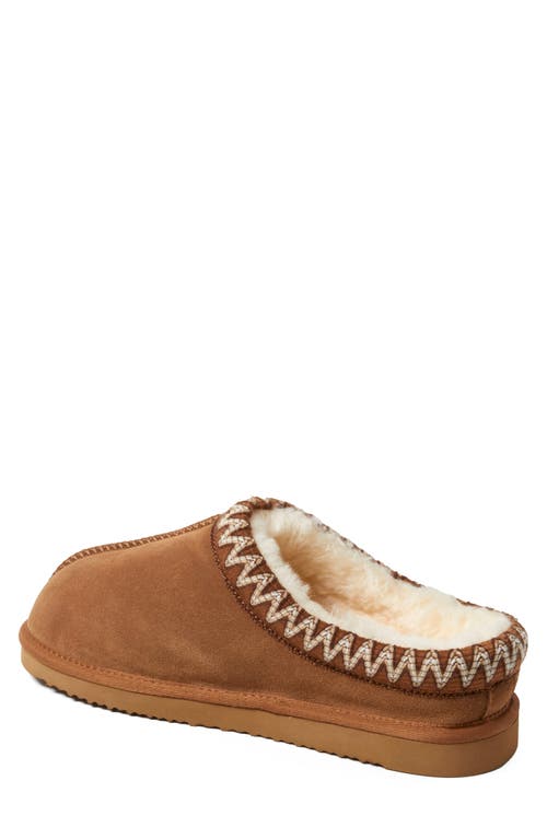 Dearfoams Grafton Genuine Shearling Lined Slipper In Chestnut