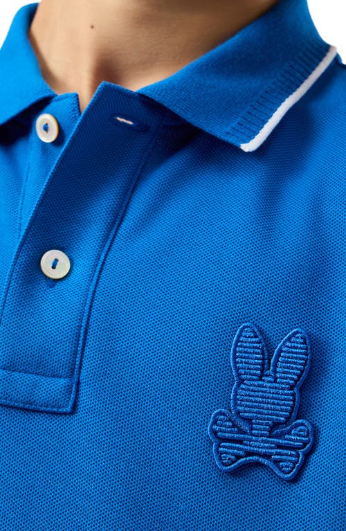 Shop Psycho Bunny Kids' Kingston Tipped Piqué Polo In Nautical Blue