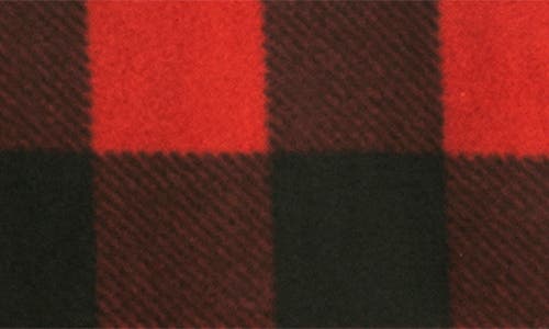 Burnside Comfy Polar Fleece Hoodie In Red/black