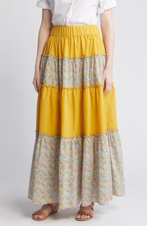 x Liberty London Bibi Tiered Skirt in Top Pastel Poppy Daisy Yellow