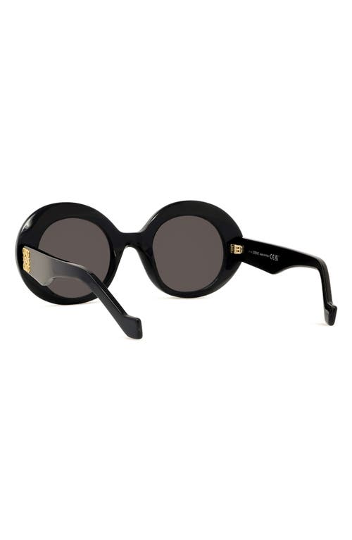 Shop Loewe Anagram 50mm Oval Sunglasses In Shiny Black/smoke