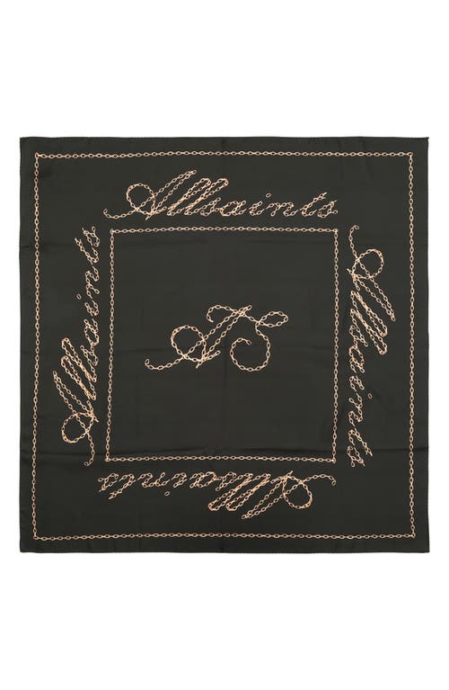 Shop Allsaints Allchains Silk Square Scarf In Black