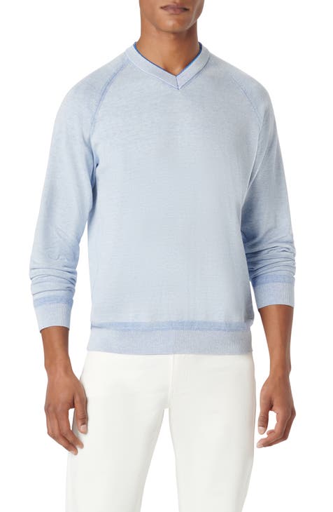 Cotton & Silk V-Neck Sweater