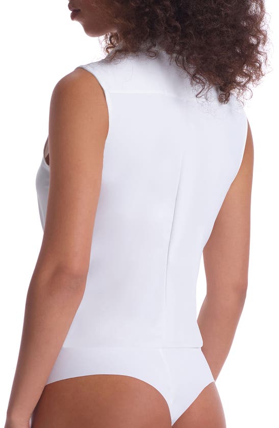 Shop Commando Sleeveless Button-up Bodysuit In White