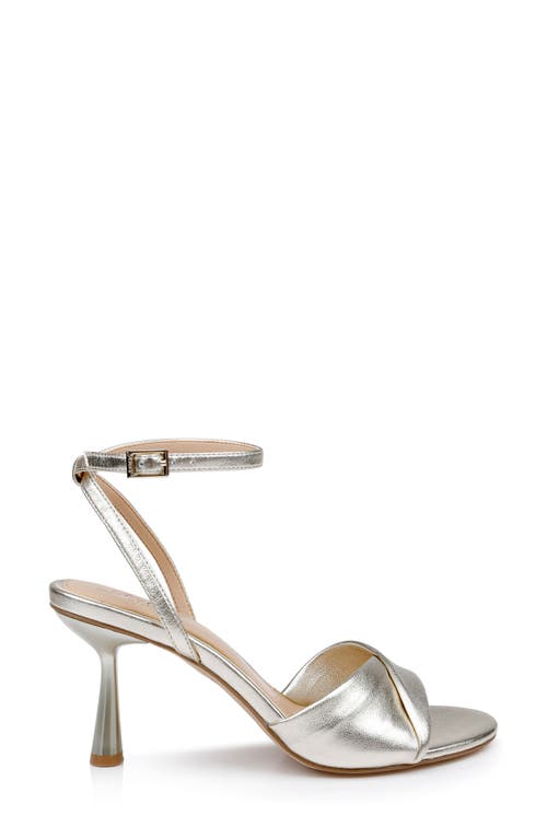 Jewel Badgley Mischka Kaia Ankle Strap Sandal In Gold Leather
