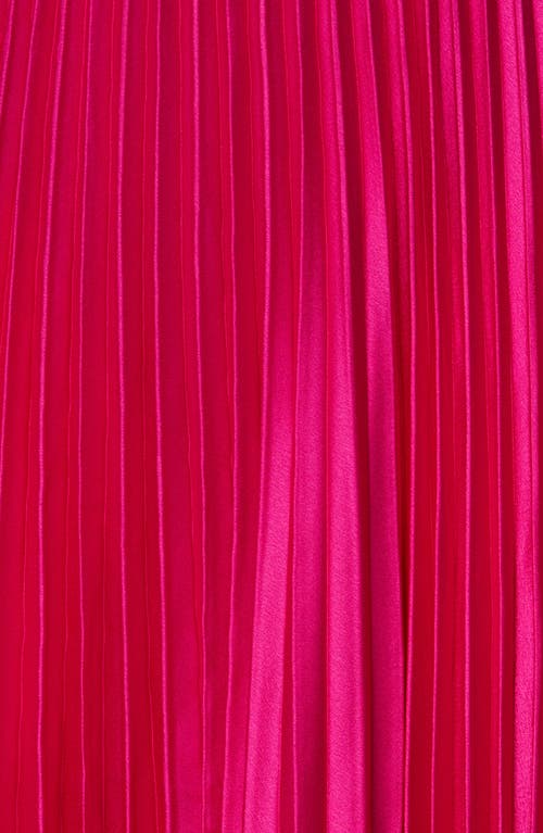 Shop Vici Collection Antonella Pleated Satin Skirt In Fuchsia