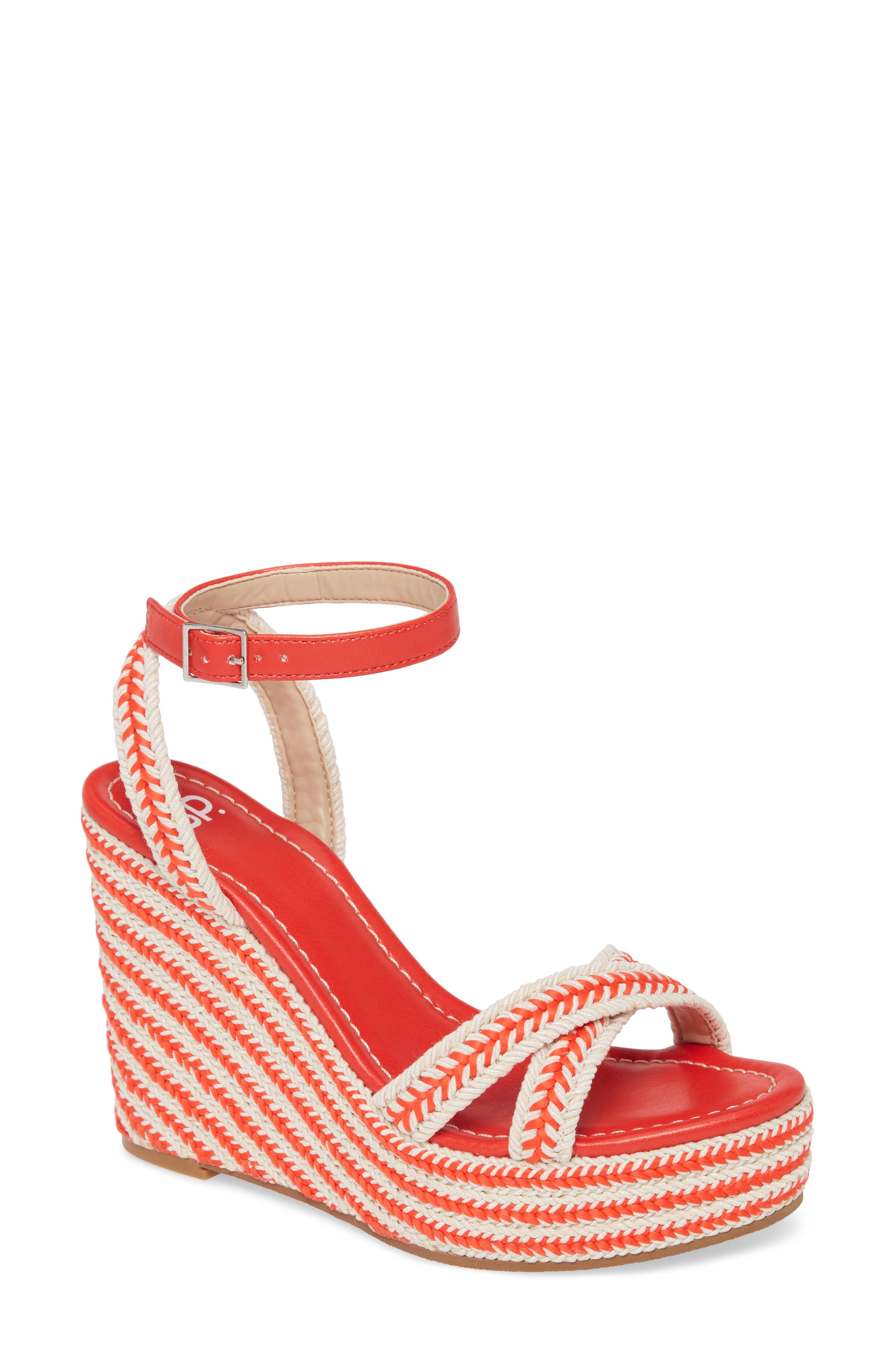 coral wedge sandals