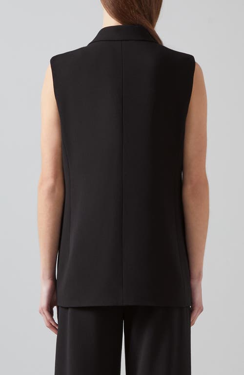 Shop Lk Bennett Eva Double Breasted Vest In Black